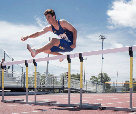 man doing hurdles